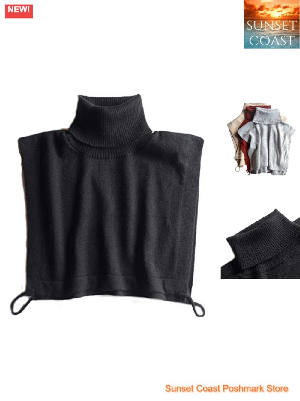Wool Knitted Turtleneck False Collar Neck Warmer Unisex Winter